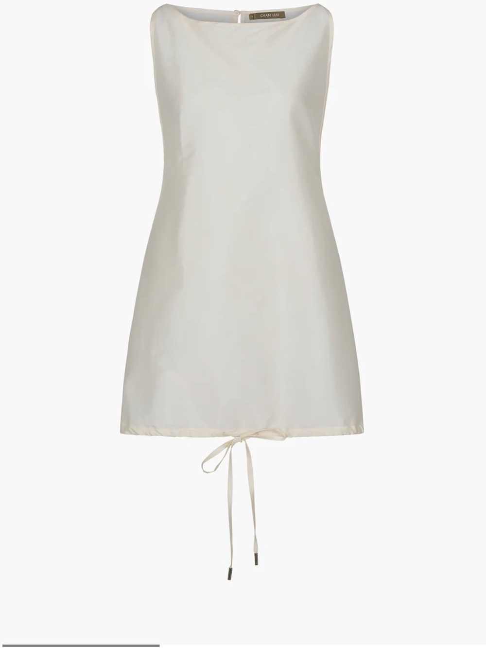 Chanlulu Ivory Satin Slip Chemise with Drawstring Hem